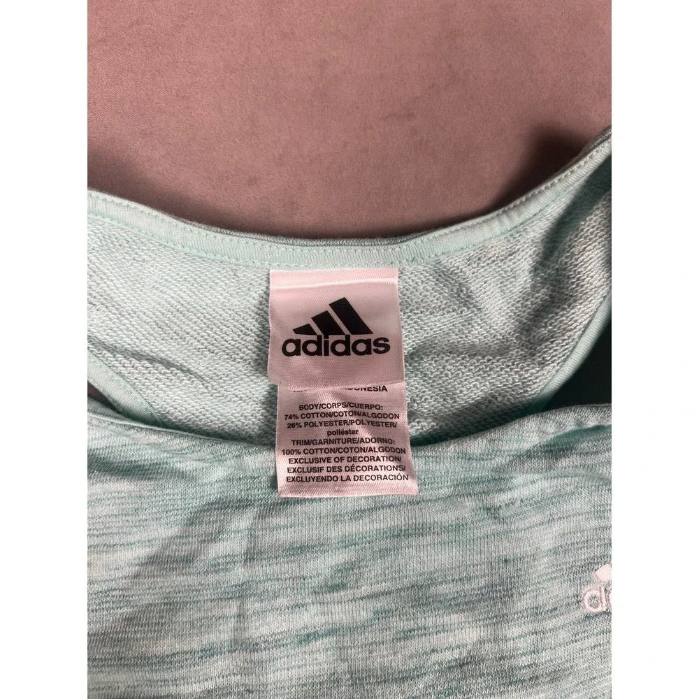 Adidas Girls Mint Green Space Dye Sleeveless Romper Size 14 Large Athletic‎